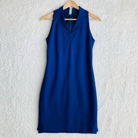 elie tahari Women's navy sleeveless bodycon sheath mini dress, Sz 2 - Picture 4 of 16